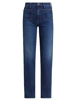 Джинсы Rambler Zip Sneak от Mother, прямого кроя, 84% хлопок, пять карманов, средняя посадка 10047731