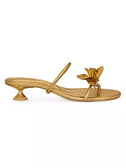 Сандалии Cult Gaia Cosette 35MM из металлической кожи с цветочной аппликацией 10041206