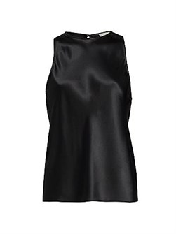 Шелковая майка Floriana от Cami с круглым вырезом и свободным силуэтом 11169486