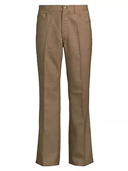 Second/Layer Шерстяные штаны Valluco в мелкую клетку с прямым кроем, 95% шерсть, произведено в Италии 10049423