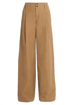 Chloe Широкие хлопковые брюки Chloe с расслабленным кроем, изготовленные в Италии 11166683