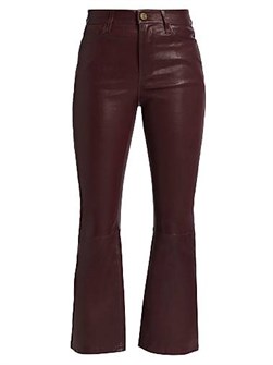 Мини-брюки из кожи Le Crop от Frame с классической посадкой и пятью карманами, Франция 11022438