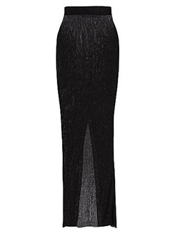 Макси-юбка-колонна LaQuan Smith из рибаны с эластичным поясом и задним разрезом, 70% вискоза 11018409