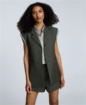 Женский жилет из шикарного твила от Kenneth Cole с подкладкой и карманами 11226262