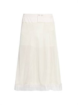 Миди-юбка с многослойным клетчатым принтом от Maison Margiela, с резинкой на талии, сделана в Италии 11024310