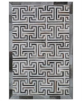 Exquisite Rugs Стильный ковёр из натуральной кожи размером 5', x 8',, с геометрическим принтом, современного стиля, ручной работы 11176335