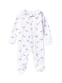 Детский хлопковый комбинезон с рисунком фламинго и рюшами, Petite Plume 11169515