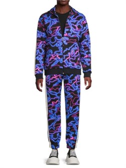 Valentino Спортивные брюки с неоновым камуфляжным принтом VLTN Times из хлопковой смеси, Италия 11028761