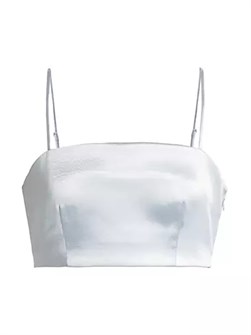 Кроп-топ Cinq a Sept Nikki из сатина с регулируемыми бретелями и боковой молнией, 100% полиэстер 10048573