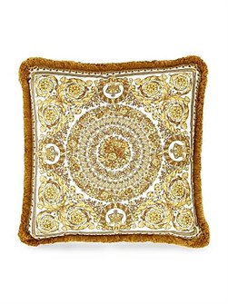 Versace Подушка Heritage Barocco из 100% шелка 45x45 см с бахромой 11008988