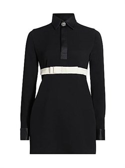 Мини-рубашка Giambattista Valli с контрастным поясом и стойкой, изготовленная в Италии 11168594