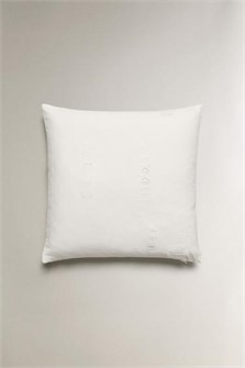 Zara Home Льняная наволочка с вышивкой и ажурным узором 11235859