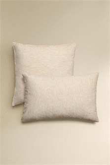 Zara Home Стильная наволочка с текстурированной полоской из хлопка и льна 11229614