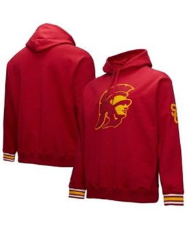 Мужское флисовое худи USC Trojans с вышивкой, уютный и стильный дизайн от Mitchell &amp, Ness 11239218