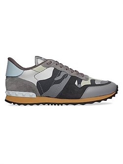 Кроссовки Valentino Garavani Rockrunner с камуфляжным дизайном из наппы и резиновой подошвой 11012682