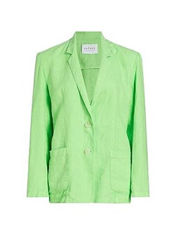 Льняной двубортный пиджак Cassie Velvet by Graham &amp, Spencer с карманами и длинными рукавами 11164904