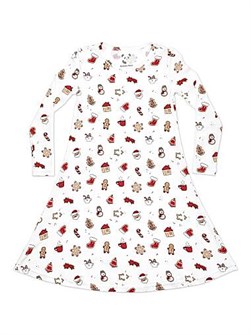 Платье Bellabu Bear с длинными рукавами для девочек, с принтом имбирных пряников, 95% вискоза 11165555
