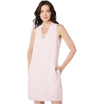 Платье-рубашка Mini Cabana Stripe от Tommy Bahama с оригинальным V-образным вырезом и удобными карманами 11177613