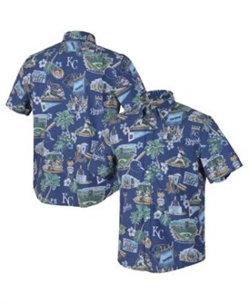 Reyn Spooner Мужская рубашка-поло Royal Kansas City Royals с тройным смешением, влаговыводящими технологиями, UPF 50+ 11224352