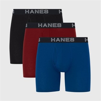 Мужские боксеры Hanes Premium, 3 шт., с поддерживающим карманом, комфортные и защищающие от запаха 11182564
