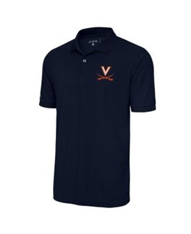 Мужское поло из пике Antigua Navy Virginia Cavaliers Legacy с вышивкой и боковыми разрезами 11238779