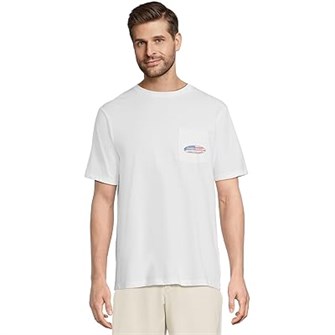 Удобная футболка с коротким рукавом Vineyard Vines Surf Chappy, принт на груди, 100% хлопок 11227052