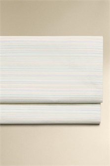 Zara Home Простыня из хлопкового перкаля с цветной полоской, плотность 200 нитей 11235869