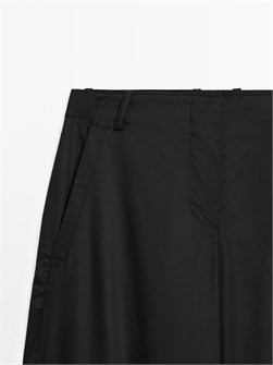 Прямые брюки Massimo Dutti из 100% хлопка средней посадки с потайной застёжкой 11201984