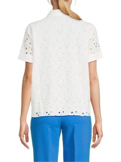 Рубашка Karl Lagerfeld Paris из хлопковой смеси с кружевной отделкой, короткими рукавами и нагрудным карманом 11170568