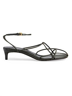 Летние кожаные сандалии Loulou 35 мм с аккуратным каблуком от Khaite 11166982