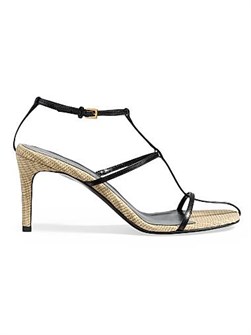 Кожаные сандалии Khaite Cage 75MM с открытым носом и пряжкой 11166983