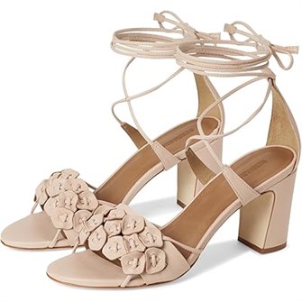 Сандалии Bernardo Ieda с цветочным декором и тканевыми завязками на щиколотке 11227224