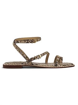 Кожаные сандалии Schutz Annete с принтом под змею и ремешком на щиколотке 10049484
