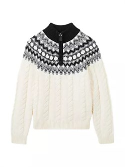 Reiss Свитер с воротником-стойкой и застежкой на молнии, украшенный узором Fair Isle, выполненный из кабельной вязки в стиле Colorado 10049023