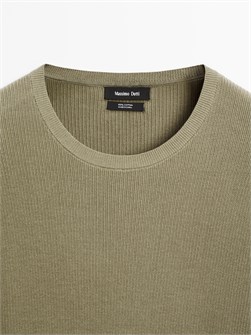 Комбинезионный свитер Massimo Dutti из 100% хлопка с короткими рукавами и фактурной текстурой 11201888