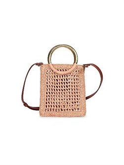 Chloe Рафиная и кожаная банановая мини-сумка с двумя ручками и регулируемым ремнем через плечо 11167070