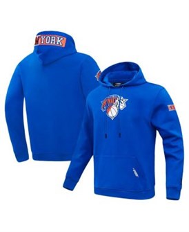 Мужское синее худи New York Knicks от Pro Standard с вышитым логотипом и передним карманом 11239385