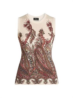 Романтичный оверсайз топ с узором пейсли из итальянского шелка и кашемира от Etro 11167391