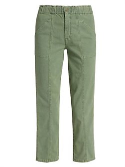 Стильные укороченные прямые брюки Mother с эластичным поясом, состав: 58% хлопок, 40% лиоцелл, 2% эластан 11164335