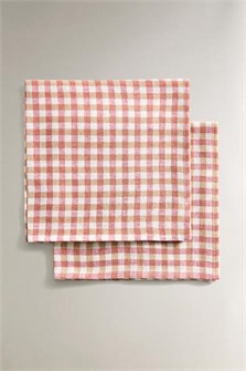Zara Home Набор клетчатых хлопковых салфеток, 2 шт. 11229678