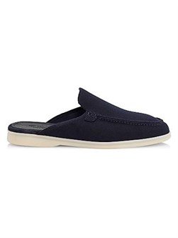 Вязаные шерстяные шлепанцы Loro Piana с миндалевидным носком и резиновой подошвой 11164239