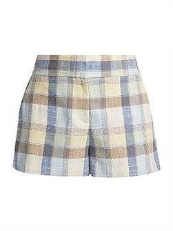 Шорты Allen из струящегося хлопкового смесового материала с карманами и клетчатым узором от Veronica Beard 11166910