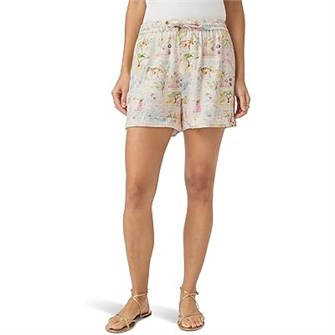 Шорты Coastal Postcard от Splendid с эластичным поясом и карманами, выполнены из 84% вискозы и 16% льна 11178262