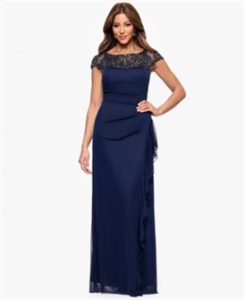 Элегантное женское длинное платье Xscape с лодочным вырезом, облегающим силуэтом, 100% полиэстер 11231509