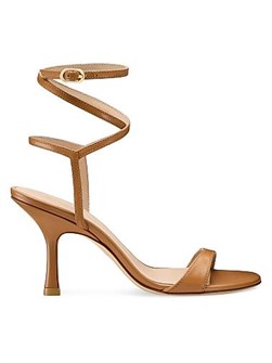 Кожаные сандалии Nudist 85MM с обернутым ремешком и открытым носком от Stuart Weitzman 11012361