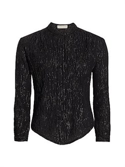 Блуза Koubi из хлопковой газовой ткани с металлическим эффектом, длинными рукавами, 98% хлопка, бренд Suzie Kondi 11164303