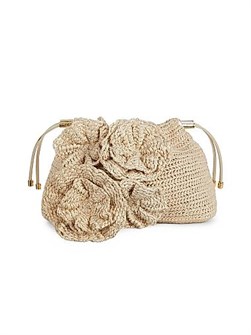 Ulla Johnson Косметичка Lali из текстиля с объемными цветочными мотивами и съемным плечевым ремнем 11166726