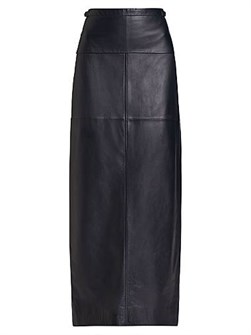 Кожаная макси-юбка с боковым разрезом до бедра и пряжкой от Proenza Schouler 11169287