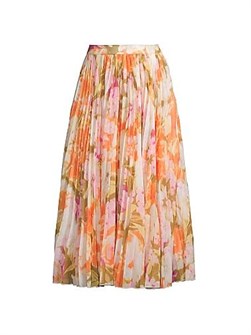 Плиссированная шифоновая юбка миди с эластичным поясом и цветочным принтом от Rachel Parcell 11164898