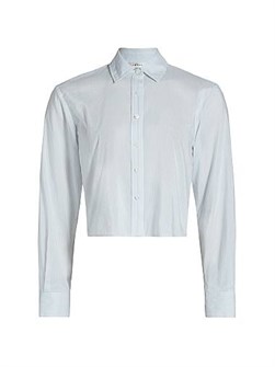 Рубашка Frame в полоску из хлопка и шелка с классическим воротником и длинными рукавами 11166849